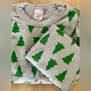 🌲Hanna Anderson Holiday Tree Long John Pajama KIDS/Youth Set size 14